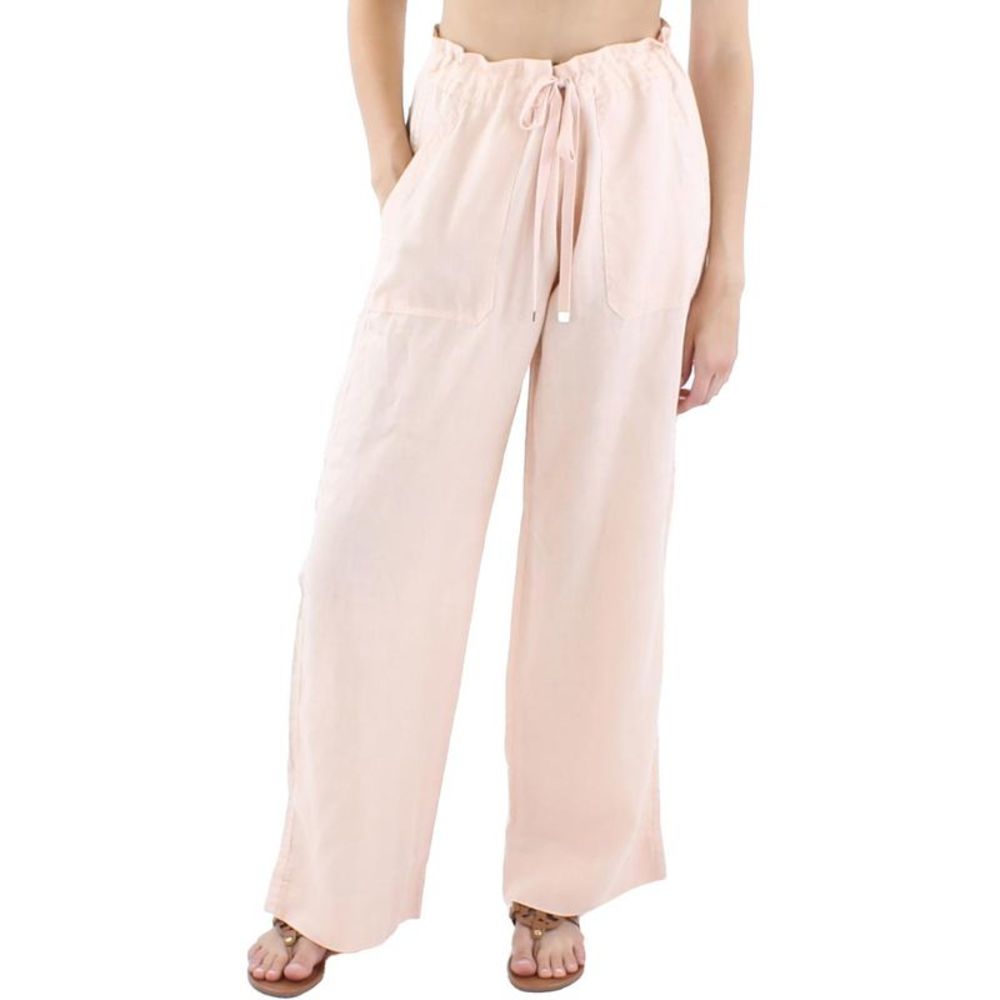 ***SOLD*** Lauren Ralph Lauren Womens Pink Linen Drawstring Wide Leg Pants NWT